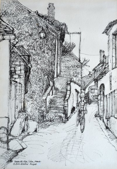 House with steps, Culen, France by Brenda Brin Booker