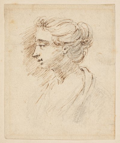Portrait head of a woman by British School