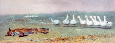 A Game of Fox and Geese, 1868 by Briton Riviere