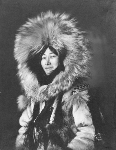 Eskimo Woman Posing by Brothers Lomen