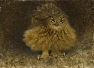 An Eagle Owl by Bruno Andreas Liljefors
