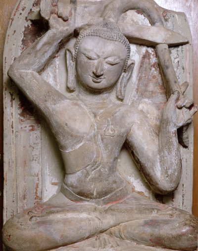 Seated Buddha Cutting His Hair by Burmese School