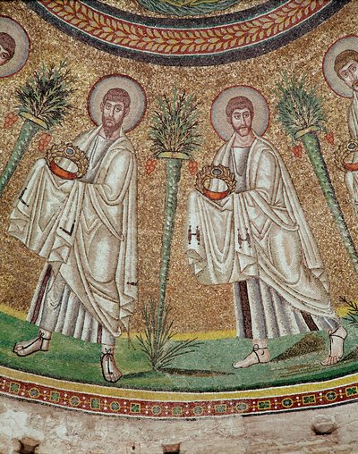Two apostles (detail of mosaic, 5th century) by Byzantine
