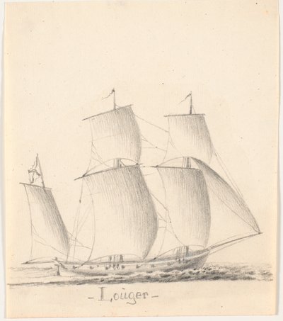 Louger Under Full Sail by C.A. Lorentzen