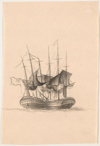 Two English Warships by C.A. Lorentzen