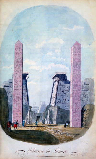 Entrance of Luxor, Egypt by CH Smith
