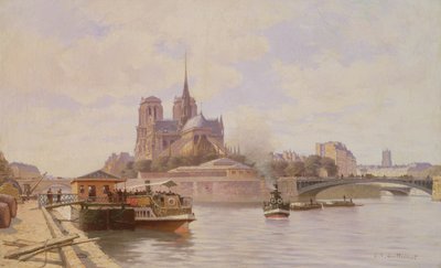 The Seine at Notre Dame by C.T. Guillermot