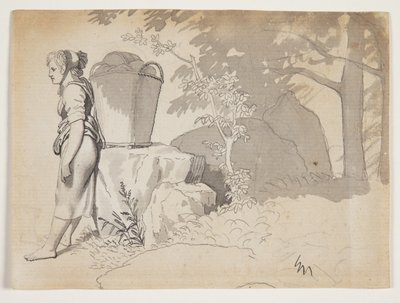 A Peasant Woman Resting by Christoffer Wilhelm Eckersberg