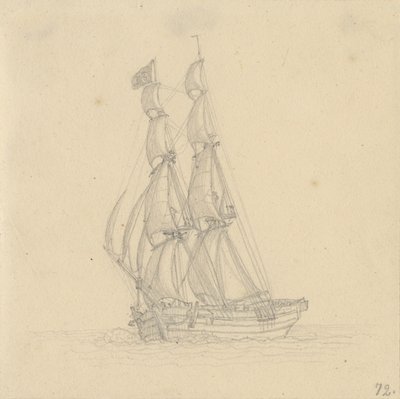 A Brig by Christoffer Wilhelm Eckersberg