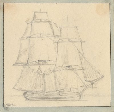 A Brig with a Topsail by Christoffer Wilhelm Eckersberg
