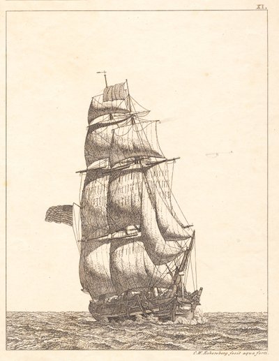 A North American Brig by Christoffer Wilhelm Eckersberg