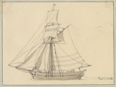 A Sloop Under Sail by Christoffer Wilhelm Eckersberg