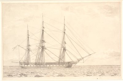 The Frigate Freia at Anchor by Christoffer Wilhelm Eckersberg