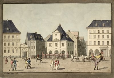 Kongens Nytorv with the Main Guard by Christoffer Wilhelm Eckersberg