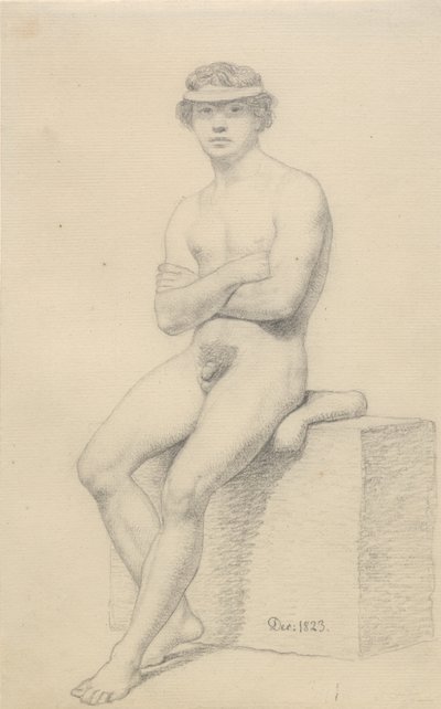Seated Male Model by Christoffer Wilhelm Eckersberg