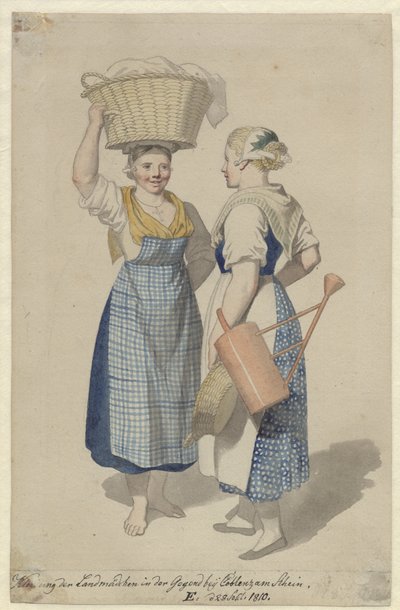 Two Girls from the Region of Koblenz by Christoffer Wilhelm Eckersberg