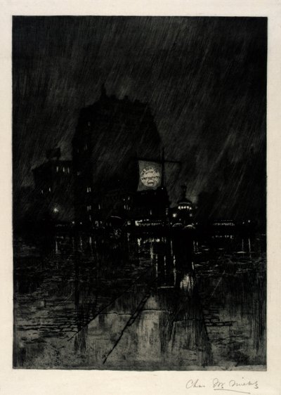Rainy Night, Madison Square by C. F. William Mielatz