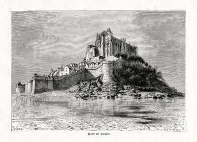 Mont-Saint-Michel, Normandy, France, 1879 by C. Laplante