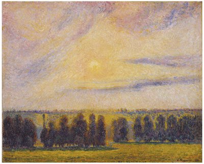Sunset at Eragny by Camille Jacob Pissarro