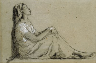Young Black Woman Sitting by Camille Jacob Pissarro