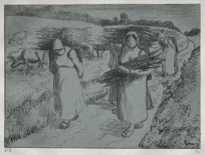 Peasants Carrying Fagots by Camille Jacob Pissarro