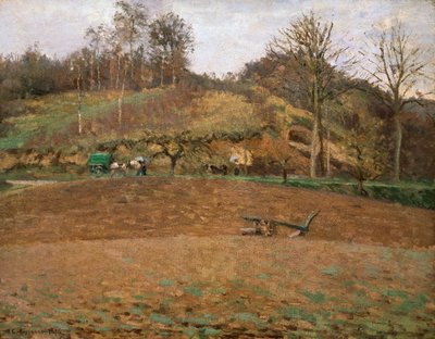 Ploughland, 1874 by Camille Jacob Pissarro