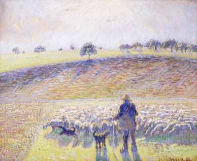 Shepherd with Sheep by Camille Jacob Pissarro
