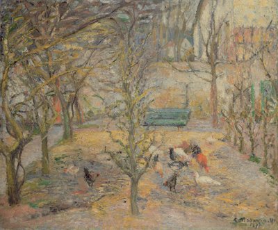 The Farmyard, 1877 by Camille Jacob Pissarro
