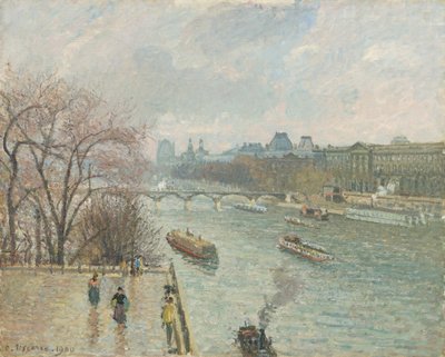 The Louvre, Afternoon, Rainy Weather, 1900 by Camille Jacob Pissarro