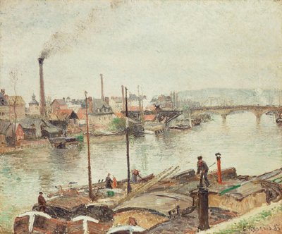 The Port of Rouen by Camille Jacob Pissarro