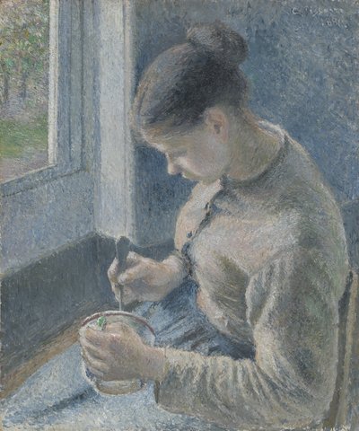 Young Peasant Having Her Coffee by Camille Jacob Pissarro