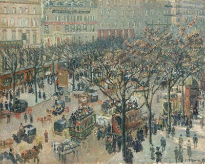 Boulevard des Italiens, Morning, Sunlight by Camille Pissarro