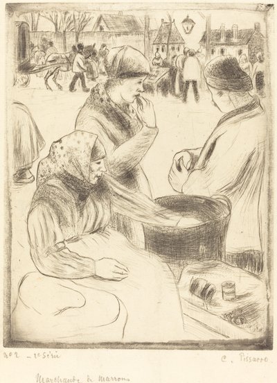 Chestnut Vendors by Camille Pissarro