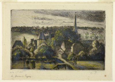 Church and Farm at Éragny by Camille Pissarro
