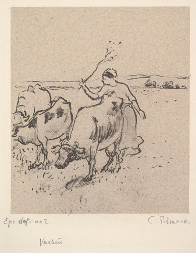 Cowherd by Camille Jacob Pissarro