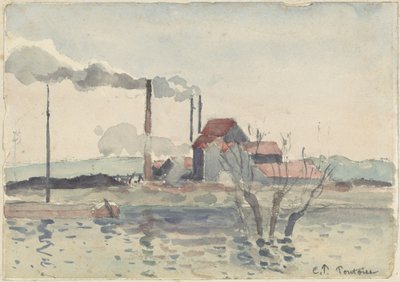 Factory on the Oise at Pontoise by Camille Pissarro