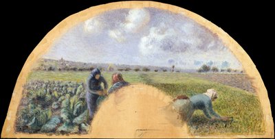 Fan Mount: The Cabbage Gatherers by Camille Pissarro