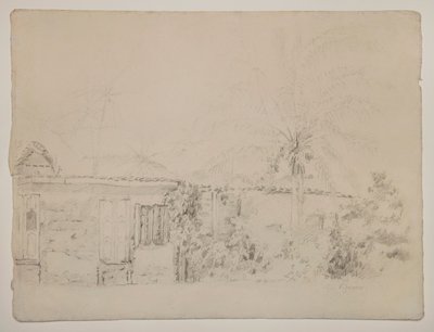 Houses and Palm Trees by Camille Pissarro