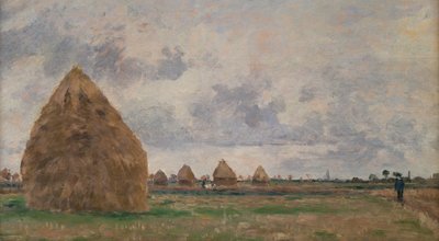 Landscape with Haystacks by Camille Pissarro