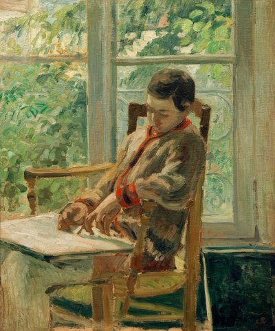 Lucien Pissarro in His Room by Camille Jacob Pissarro