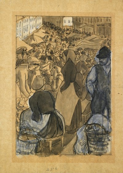 Market Scene by Camille Pissarro