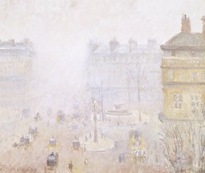 Place du Theatre Francais: Fog Effect by Camille Jacob Pissarro