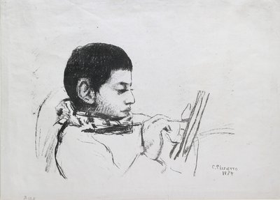 Portrait of Lucien Pissarro, 1874 by Camille Pissarro