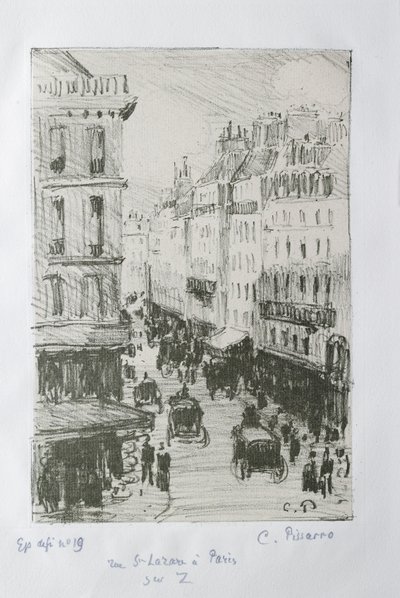 Rue Saint-Lazare, Paris by Camille Pissarro