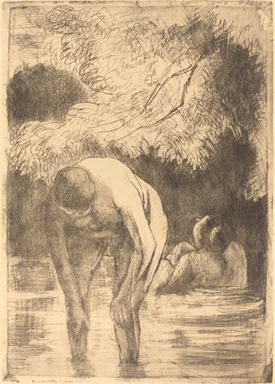 Two Women Bathing, 1895 by Camille Pissarro