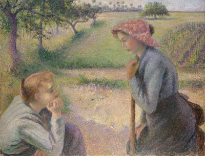 Two Young Peasant Women by Camille Jacob Pissarro