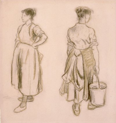 Two Studies of a Girl, 1890 by Camille Pissarro