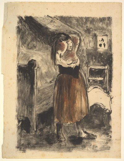 Woman Arranging Her Hair, 1894 by Camille Jacob Pissarro