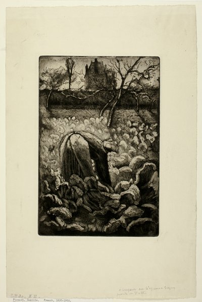 Woman in the Kitchen Garden by Camille Pissarro