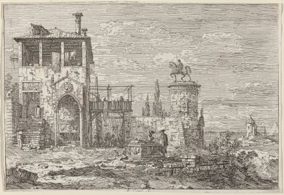 The Equestrian Monument by Canaletto